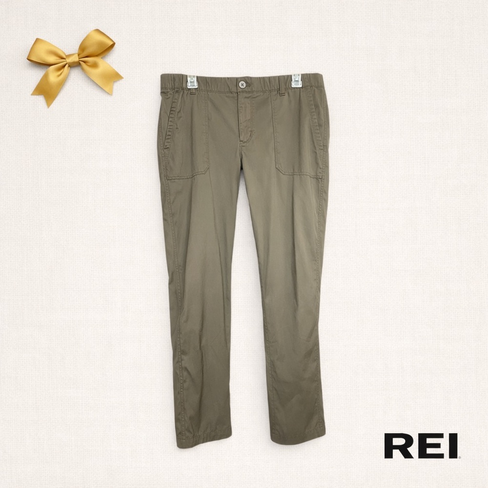REI Olive Green Nylon Stretch Hiking Pants 14